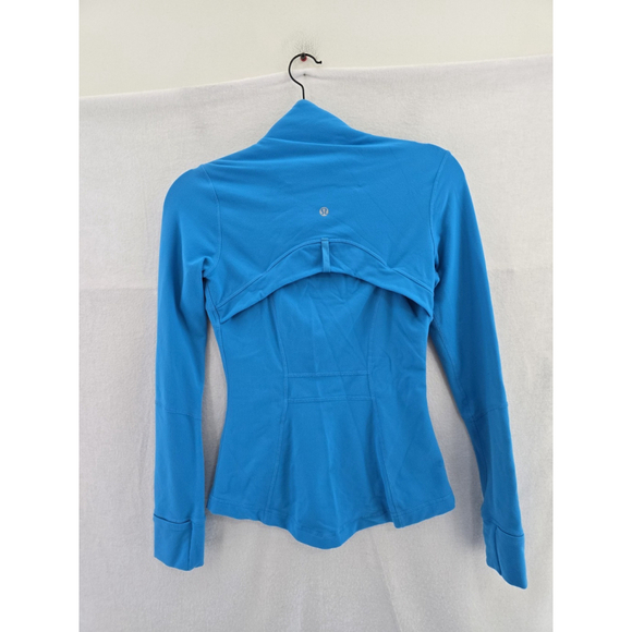Lululemon Define Blue Full Zip Long Sleeve Thumb Hole Sweatshirt. Ladies Size 4 - Picture 5 of 7